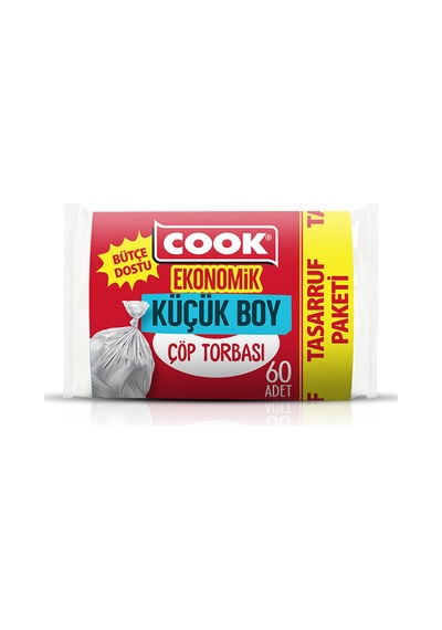Cook Ekonomik Küçük Çöp Torbası Şeffaf 60'lı - 7 Adet Tarı