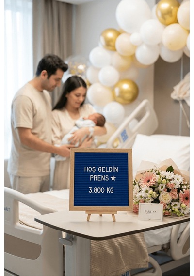 Ahşap Harfli Yazı Panosu 25,5x25,5 Cm Premium Gerçek Çam Çerçeve 340 Parça Harf Seti Standlı Duvara Asılabilir Keçe İçli Beyaz