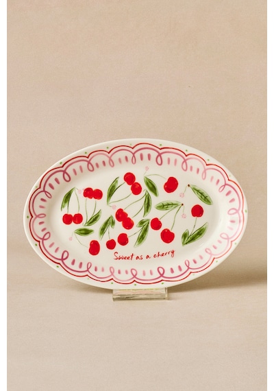Karaca Cherry Time Kayık Tabak 20 Cm Kırmızı