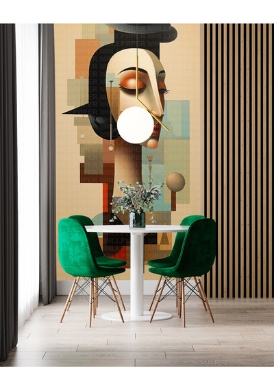 Abstract Kadın Portre Poster Duvar Kağıdı Renkli