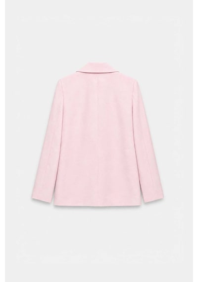 Barrels And Oıl Kadın Kolları Çizgili Düğmeli Blazer Ceket - Pembe Pembe