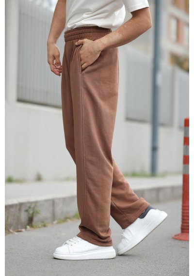 Madmext Kahverengi Rahat Kesim Erkek Eşofman Altı E6560 Kahverengi