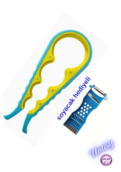 Konserve Kavanoz Kapağı İle Şişe Açma Aparatı 4 Boy + Sebze Meyve Soyacağı Hediyeli Çok Renkli Konserve Kavanoz Kapağı İle Şişe Açma Aparatı 4 Boy + Sebze Meyve Soyacağı Hediyeli Çok Renkli