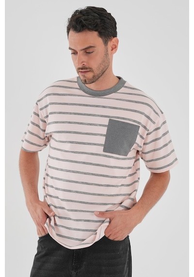 Alexander Gardi Alexandergardı Cep Detaylı Çizgili T-shirt Bordo