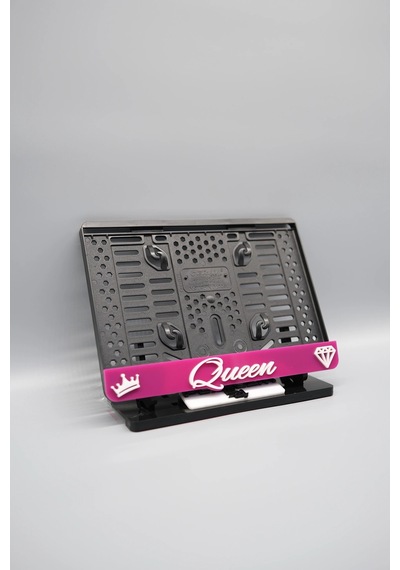 Quenn 3d Kabartmalı Pleksi Pembe Motor Plakalığı - 848648016