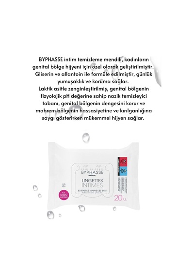 Byphasse İntim Ph Dengeli Genital Bölge Temizleme Mendili 20'li