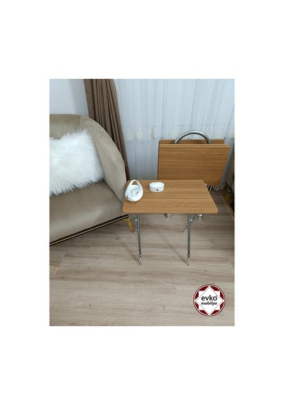 Evko Mobilya Çanta Zigon Sehpa, 4'lü Sehpa, Zigon Sehpa, Servis Sehpası, Mdf Mebran Sehpa, Katlanır Sehpa Bambu