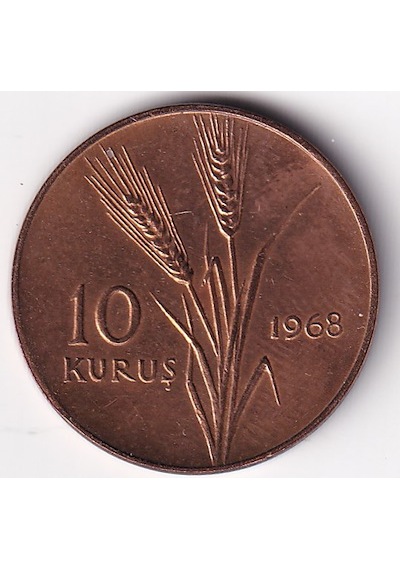 10 Kuruş 1968 Yılı Madeni Para