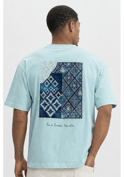 Respire Erkek Ffb Nakış Detaylı Oversize T-shirt Bebe Mavi Bebek Mavisi
