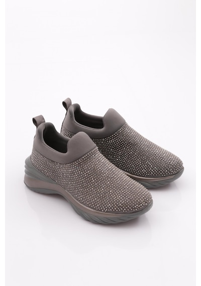 Dgn 730 Kadin Kalin Taban Bağcikli Sneaker Ayakkabi 730-2239-R7512 Gri