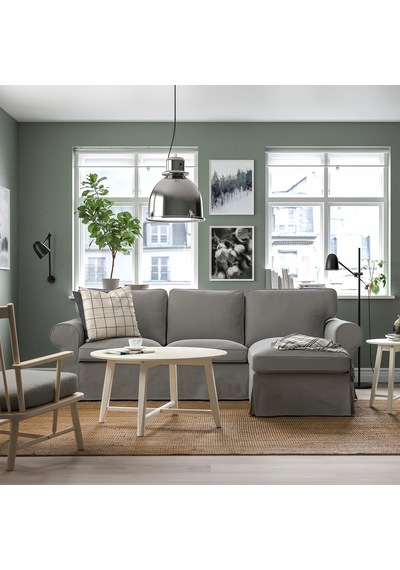 Ikea Gri Ferah Kanepe - Uzanma Koltuklu 3'lü Kanepe