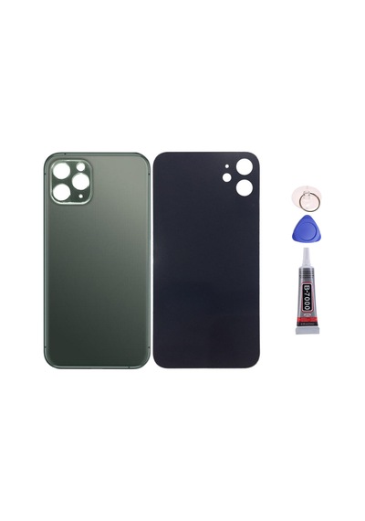 Apple Uyumlu iPhone 11 Pro Yeşil Arka Kapak Batarya Kapağı Pil Kapağı Yapışkan Ve Sökme Aparatıyla Beraber Full Set Yeşil