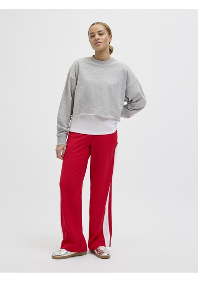 Jack & Jones Kadin Bisiklet Yaka Sweatshirt - Caia - 12253287 Light Grey Melange
