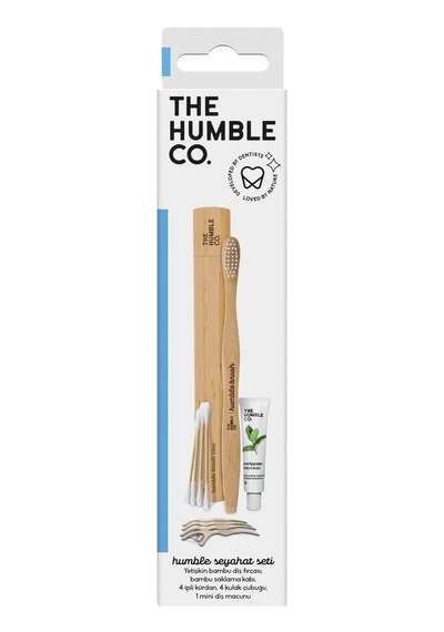The Humble Co. - Humble Brush Ağız Bakım Seyahat Seti Diş Fırçası + Diş Macunu + Kulak Çubuğu + Kürdanlı Diş İpi + Bambu Kap Sku: Zeusstk10c40e501b