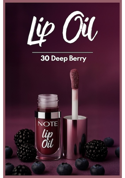 Note Cosmetique Lip Oil Nemlendirici ve Parlatıcı Dudak Bakım Yağı - 30 Deep Berry - Mor