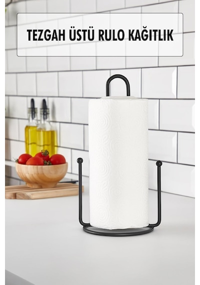 Metal Kağıt Havluluk & Dik Havlu Peçetelik Siyah 28 Cm Diğer