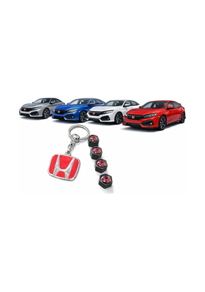 Honda 1 Adet Anahtarlık 4 Adet Sibop Kapağı