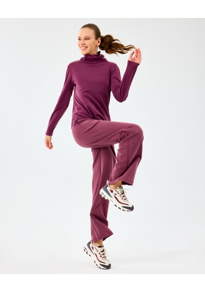 Skechers W Turtle Neck Longsleeve Softluxe T-shirt Kadın Bordo Tshirt S2520185-3877 Bordo