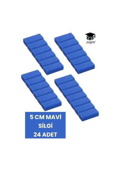 5 Cm Mavi Silgi Orta Boy 24 Adet Stok Fazlası