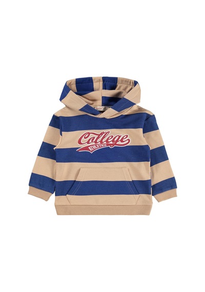 Silversun Kids Silversun College Baskılı Kapşonlu 2-7 Yaş Sweatshirt - Mavi Saks Mavisi
