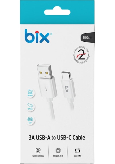 Bix BX100CB 3A Usb-A To Type-C Şarj Kablosu 100 CM
