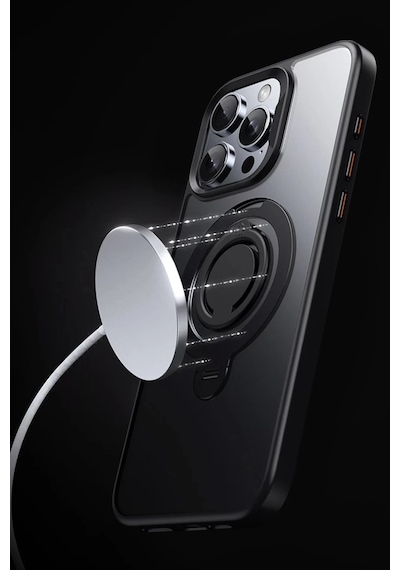 İphone 15 Pro Max Avatar 360 Dönen Magsafe Kapak - Siyah