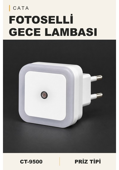 Cata Ct-9500 Fotoselli Priz Tipi Gece Lambası Çok Renkli