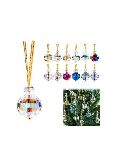 Windows, Kapılar Veya Balkonlar İçin Mükemmel Olan Köpüklü Suncatcher Kolye İle Kristal Cam Top Süsleri - Mini Noel Dekoru