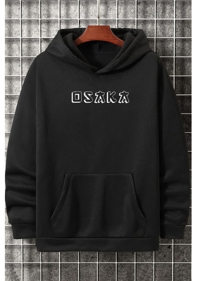 Uyguntarz Unisex Osaka Baskılı Sweatshirt siyah