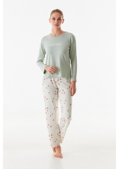 Fullamoda Yazı Baskılı Bisiklet Yaka 2 Li Pijama Takımı 24mıcg631216548-su Yeşili SU YEŞİLİ Fullamoda Yazı Baskılı Bisiklet Yaka 2 Li Pijama Takımı 24mıcg631216548-su Yeşili SU YEŞİLİ