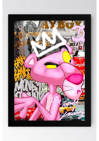 Pink Panther Çerçeveli Tablo - Print Money Serisi Poster Tablo