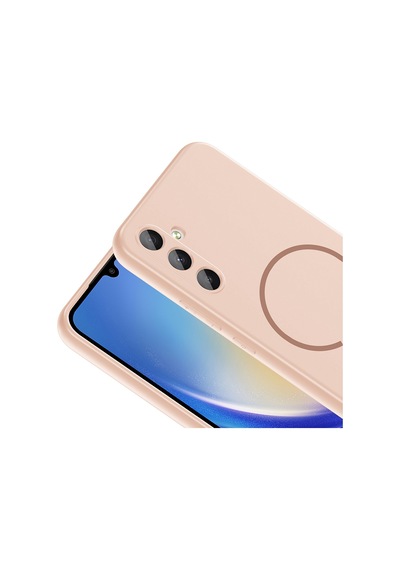Samsung Uyumlu Galaxy A24 Kılıf Magsafe Destekli Kamera Korumalı Yumuşak Silikon Systemcom Kahverengi