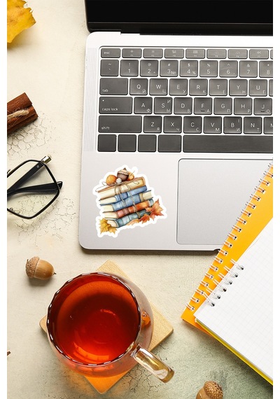 86 Parça Sonbahar Temalı Sticker Seti - Kalem Suluk Defter Cam Masa Laptop Tablet Sticker Çok Renkli