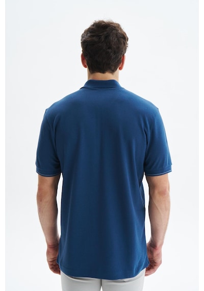AR-MA Arma Erkek Regular Fit Basic % 100 Pamuk Pike Fermuarlı Polo Yaka Tişört Y29374354002 İndigo