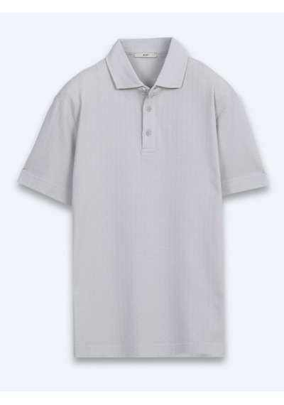Kip Gri Çizgili %100 Pamuk T-shirt