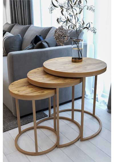 Ecol Desings Ecol 3lü Lüx C Zigon Sehpa Capicino Atlantik Çam Capicino