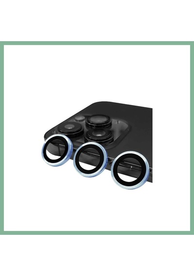 Bşkvirgo İphone 13 Pro Max Uyumlu Raze Metal Kamera Lens - Mavi Bsk2026