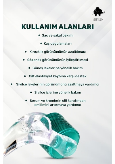 0,50mm 540 Iğneli Saç Ve Cilt Bakım Dermaroller - Orijinal Titanyum Iğneli - Serum Seti Hediyel