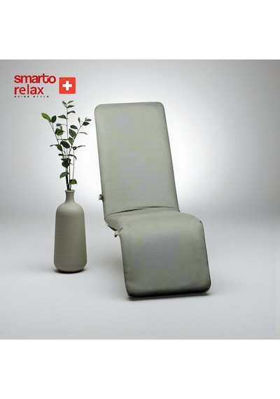 Smarto Relax Katlanabilir Şezlong Yer Minderi Ayarlanabilir Sırt Destekli Zemin Koltuğu, Taşınabilir, Dış Mekân, Gri