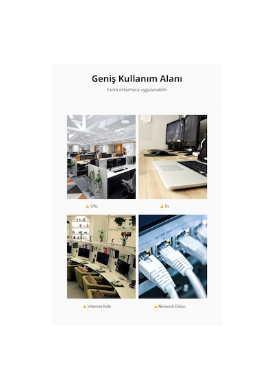 Ugreen Cat6 Saf Bakır Metal Konnektör Ethernet Kablosu Siyah 10 Metre, 50196