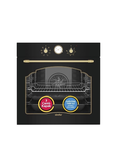 Simfer 8257 Siyah 8 Fonksiyon Ankastre Multi Turbo Fırın