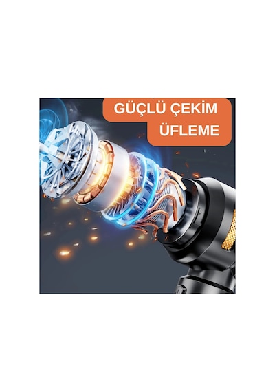 Araç İçi Süpürge Şarjlı Gümüş 0-250 Watt 71-80 Dba 2 Yıl Garantili 2-3 Saat Şarj Süresi