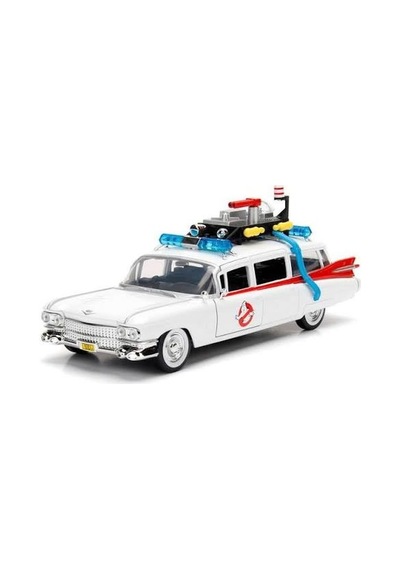 Jada Toys Cadillac Ecto-1, Movie Ghostbusters 1984 Beyaz 1:24