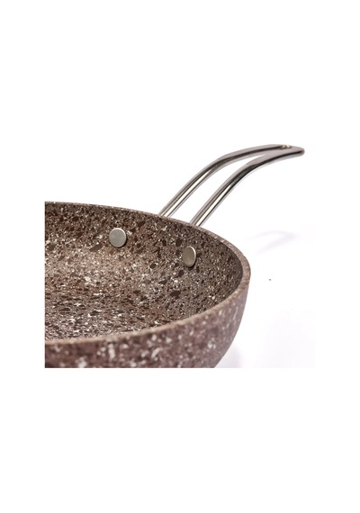 Stone-age Terra 28 Cm Çizilmez Yanmaz Yapışmaz İndüksiyonlu Tava-7982 Kahverengi