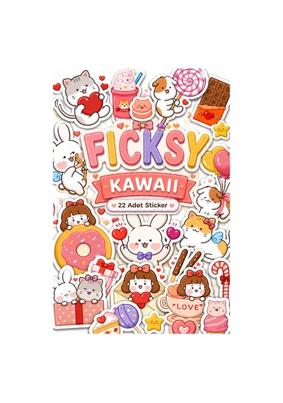 Kawaii Stili Sevimli Hayvanlar Sevgililer Günü Temalı Sticker Seti - 22 Adet Etiket Çıkartma Diğer