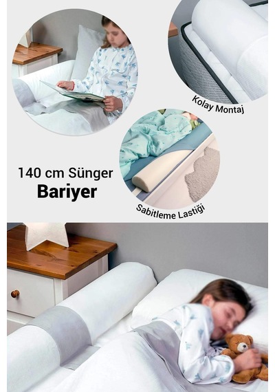 140 Cm Sünger Yatak Bariyeri, Çocuk Yatak Kenar Korkuluğu