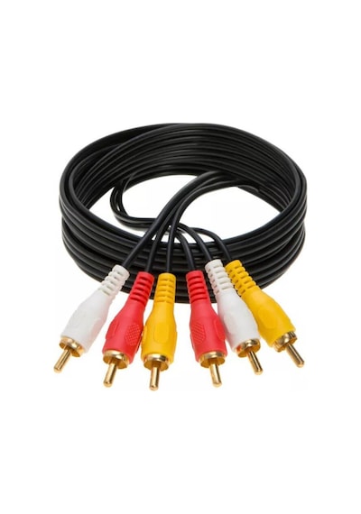 Koodmax 1.8 Metre 3rca To 3rca Kablo - Altın Uçlu , Kompozit Ses Ve Video Aktarım Kablosu