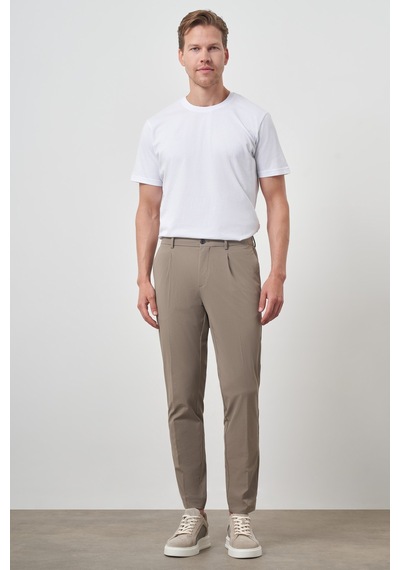 Morven Erkek Vizon Trend Slim Fit Tam Lastik Pantolon 25ms003038405 Vizon
