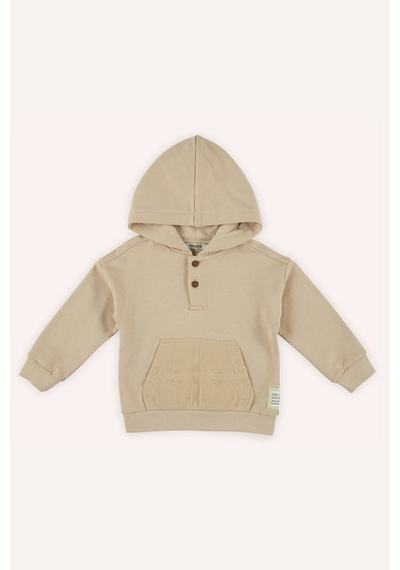 Erkek Bebek Kapüşonlu Bej Sweatshirt Çok Renkli