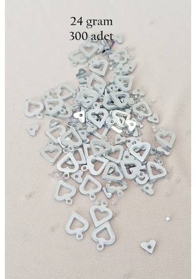 Oya Abiye Bileklik Kolye Pleksi Metalik Plastik Pul Gümüş Renk 24 Gram 300 Adet - Bnc571